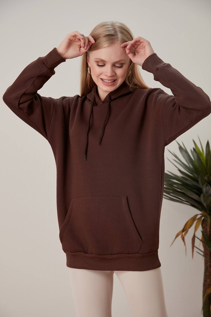 Lady Essential Plain Hoodie - Oversized